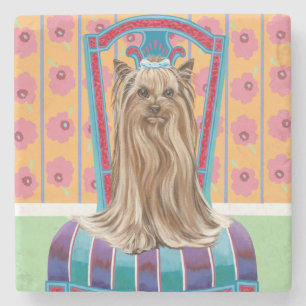 Porta-copo De Pedra Crown Princess Yorkie