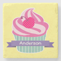 Cupcake rosa personalizado WIth Bolinhas Cherry