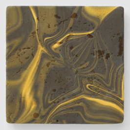 Porta-copo De Pedra Curvas amarelas ou douradas em alguma imagem marro