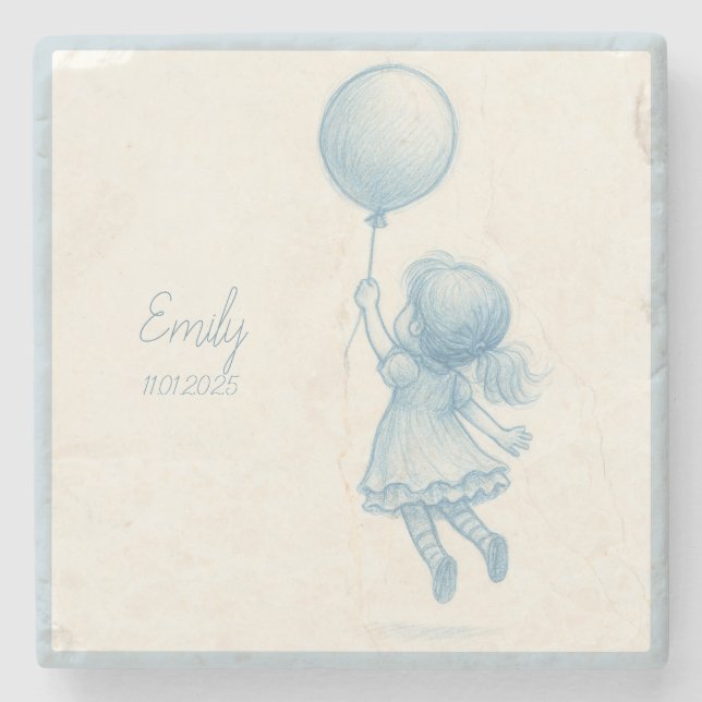 Porta-copo De Pedra Custom personalized baby girl name  (Frente)