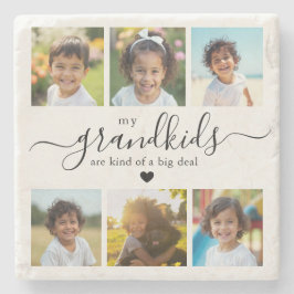 Porta-copo De Pedra Cute Grandkids Photo Collage for Grandma