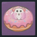 Porta-copo De Pedra Cute Kawaii Hamster in Pink Frosted Donut Art<br><div class="desc">Satisfy your sweet tooth with this incredibly cute hamster and donut design! The artwork showcases a cheerful little hamster peeking out from the hole of a huge, glossy pink donut complete with colorful sprinkles. This fun, kawaii-style illustration is perfect for children's clothing, sweet birthday party invitations, cute stickers, or as...</div>