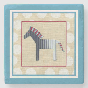 Porta-copo De Pedra Cutout Zebra em Cream