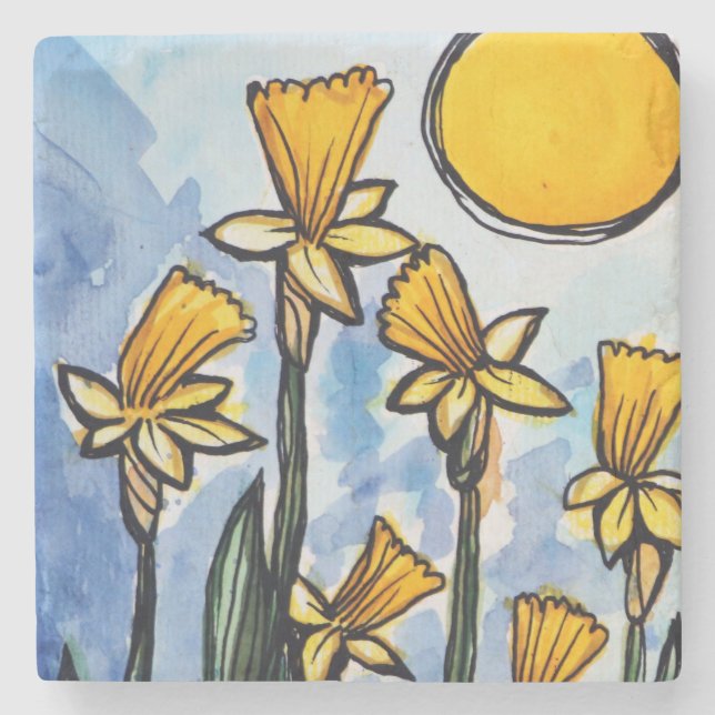 Porta-copo De Pedra Daffodils (Frente)