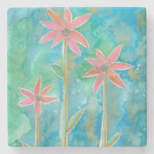 Porta-copo De Pedra Daisies III