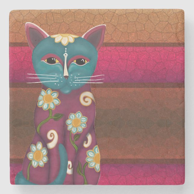 Porta-copo De Pedra Daisy Gatinho (Frente)