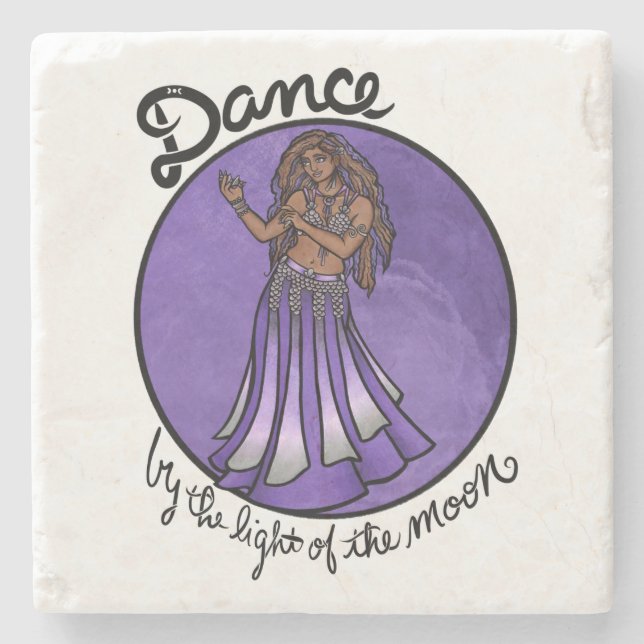 Porta-copo De Pedra Dança à luz da lua (Frente)