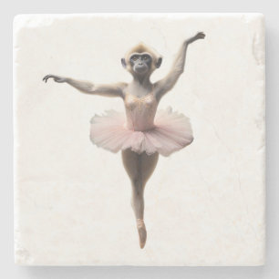 Porta-copo De Pedra Dançarina De Balé De Macaco Gibbon Em Um Tutu,