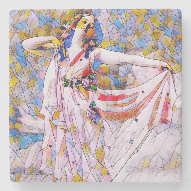 Porta-copo De Pedra Dançarino de Vidro Arrumado (Frente)