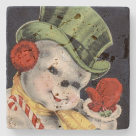 Porta-copo De Pedra Dapper Christmas Snowman