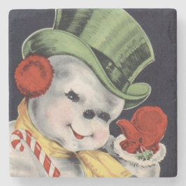 Porta-copo De Pedra Dapper Christmas Snowman