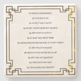 Porta-copo De Pedra Das Kölsche Grundgesetz – Köln Cologne Jugendstil