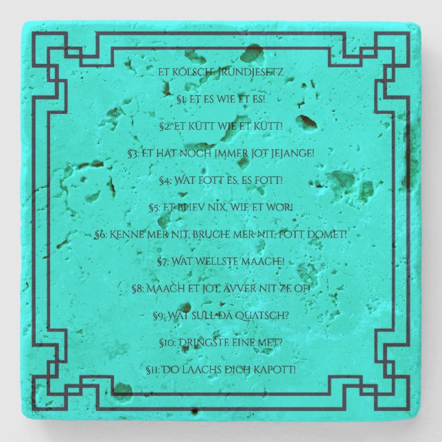 Porta-copo De Pedra Das Kölsche Grundgesetz – Köln Cologne Jugendstil (Frente)