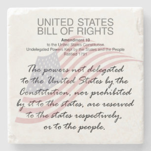 Porta-copo De Pedra Declaração De Direitos Dos Estados Unidos. Décima 
