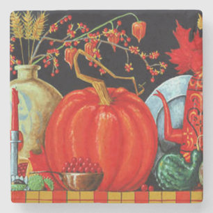 Porta-copo De Pedra Decoração de Abóbora de Pintura Antiquada Festiva 