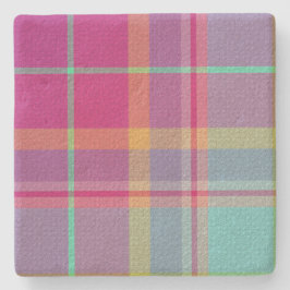 Porta-copo De Pedra Decorative Plaid