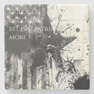 Porta-copo De Pedra Decorum Est Pro Patria Mori Arte Patriótica Liberd