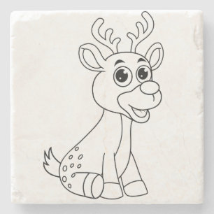 Porta-copo De Pedra Deer Animal Fawn Baby Jovem Animal Cópula Postcard