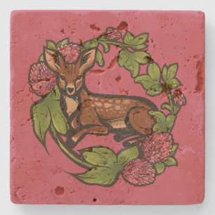 Porta-copo De Pedra Deer e Clover amam a floresta