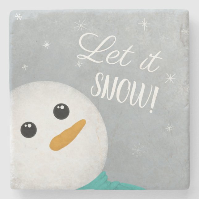 Porta-copo De Pedra Deixe-o nevar (Frente)