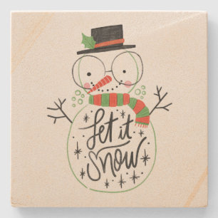 Porta-copo De Pedra Deixe Snowman nevar
