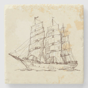 Porta-copo De Pedra Desenho Antigo de Entrega à Vela