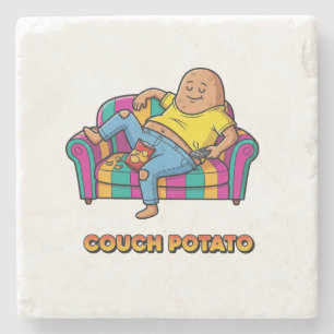 Porta-copo De Pedra Desenho de Batata Preguiçosa