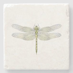 Porta-copo De Pedra Desenho de Dragonfly elegante