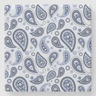 Porta-copo De Pedra Desenho Intrincado de Estampa Floral Paisley