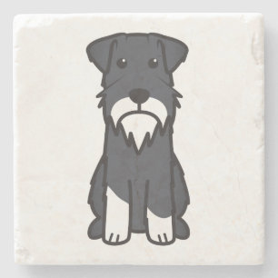 Porta-copo De Pedra Desenhos animados do cão do Schnauzer diminuto