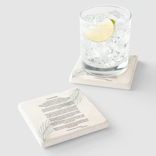 Porta-copo De Pedra Desiderata Green Fern Leaf (Lateral)