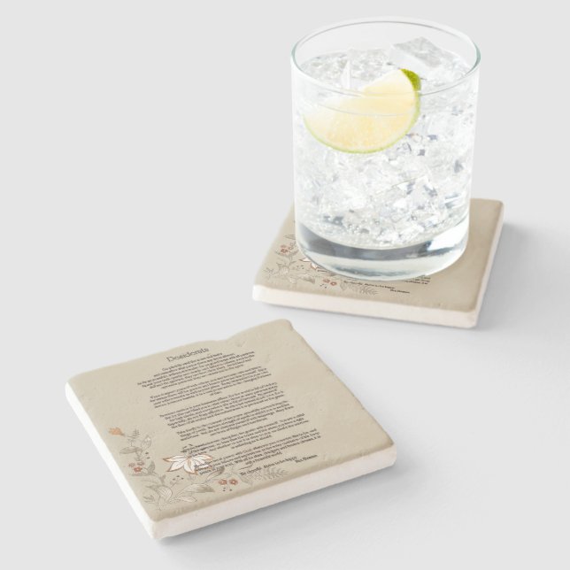 Porta-copo De Pedra Desiderata por Max Ehrmann (Lateral)