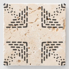 Porta-copo De Pedra Design a preto e branco, minimalista geométrico