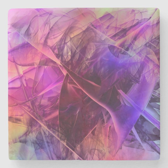 Porta-copo De Pedra Design Abstrato De Textura De Vidro Espião Brilhan (Frente)