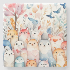 Porta-copo De Pedra Design bonitinho de animais florais