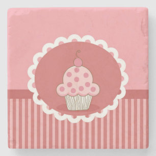Porta-copo De Pedra Design cor-de-rosa do cupcake