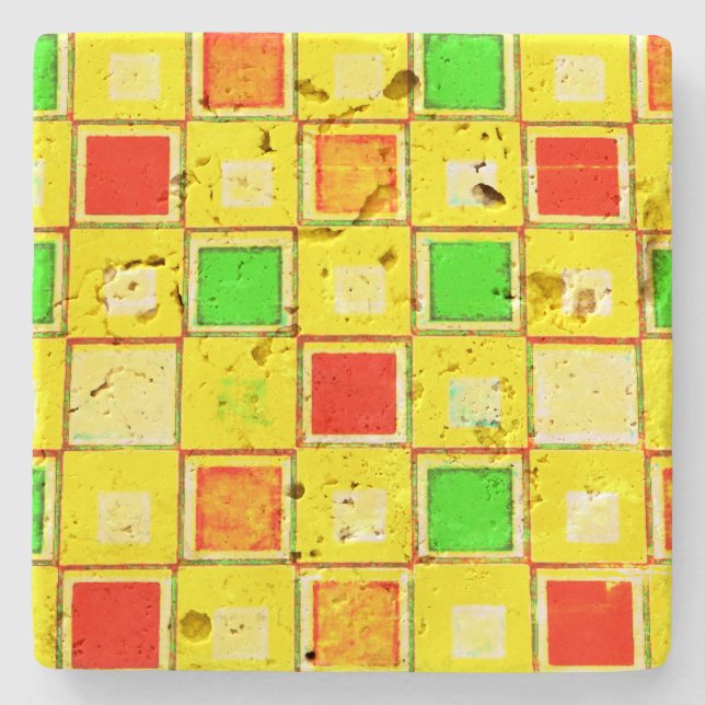 PORTA-COPO DE PEDRA DESIGN DE ESTILO DO AZULEJO DE BEBIDA (Frente)