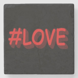 Porta-copo De Pedra Design de Expressão de Corte "#LOVE". Comprar Agor