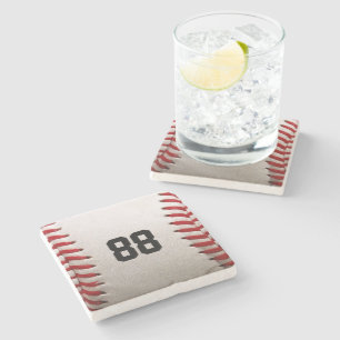 Porta-copo De Pedra Design de jogador de beisebol com número de camisa