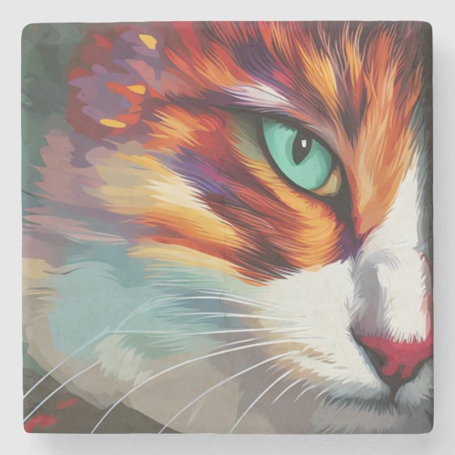 Porta-copo De Pedra Design de Olho de Gato (Frente)