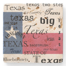 Design de texto do Texas com Texas Flag