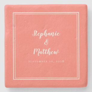 Porta-copo De Pedra Design minimalista de Coral Branco personalizado