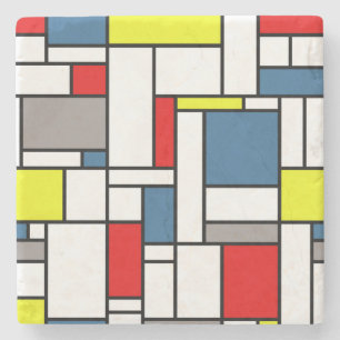 Porta-copo De Pedra Design mondrian