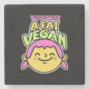Porta-copo De Pedra Design Vegan Engraçado Vegetariano
