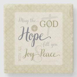 Porta-copo De Pedra Deus da Esperança Preencha-o com alegria e paz