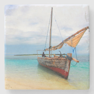 Porta-copo De Pedra Dhow Tradicional, Zanzibar, Tanzânia
