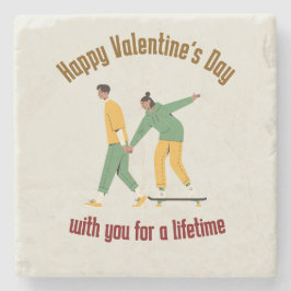 Porta-copo De Pedra Dia de os namorados Casal