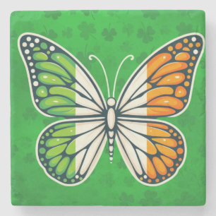 Porta-copo De Pedra Dia de São Patrício borboleta irlandesa