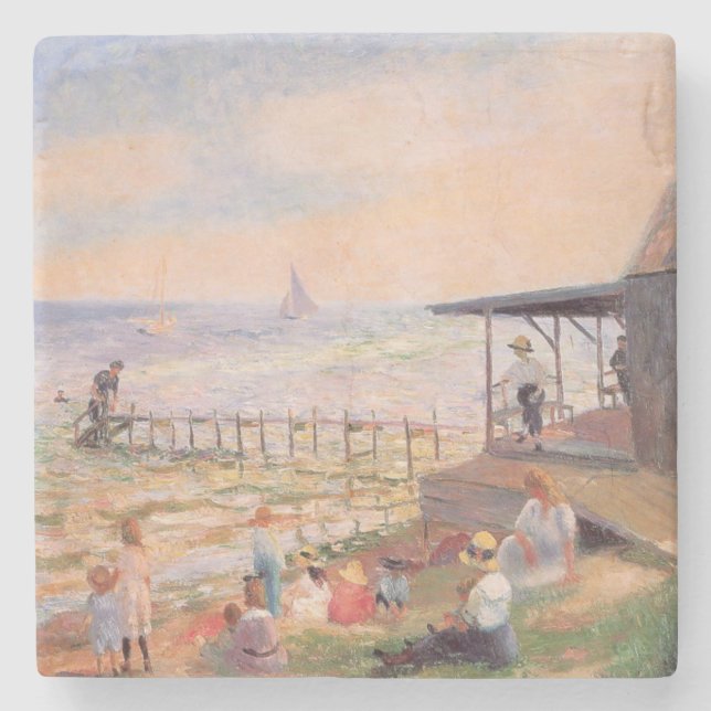 Porta-copo De Pedra Dia do Sol na Praia (Frente)