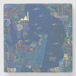 Porta-copo De Pedra Dias de Srinagar - Porta copos Marble Stone